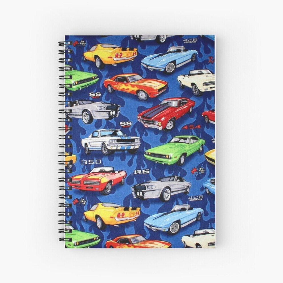 Photos - Notebook Spiral  Auto Sports Muscle Cars Pattern A5 120 Pages