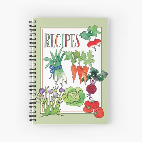 Spiral Notebook Recipe Book  A5 120 Pages