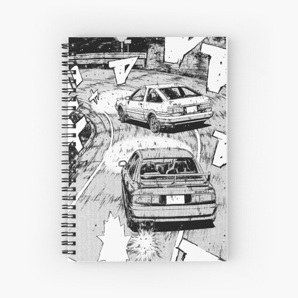 Spiral Notebook Initial D Manga Panel AE86 VS RX7 A5 120 Pages-image-OPC-PBVVCW2-NEW