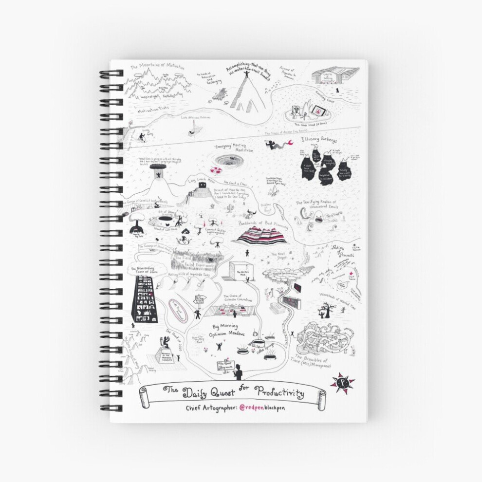 Spiral Notebook The Map of the Quest for Daily Productivity A5 120 Pages-image-OPC-PBVV8S5-NEW