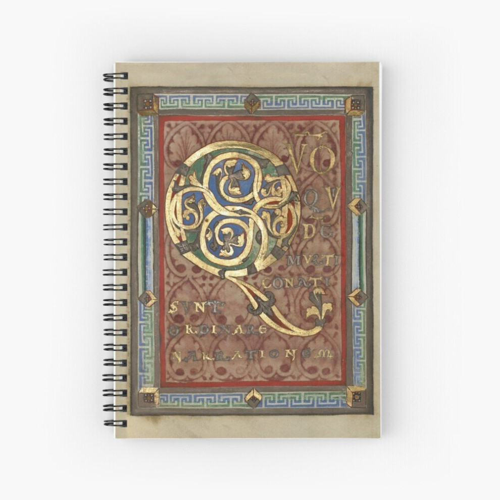 Spiral Notebook Decorated Incipit Page - Opening of Luke's Gospel (1120 - 1140 AD) A5 120 Pages-image-OPC-PBVV8WF-NEW