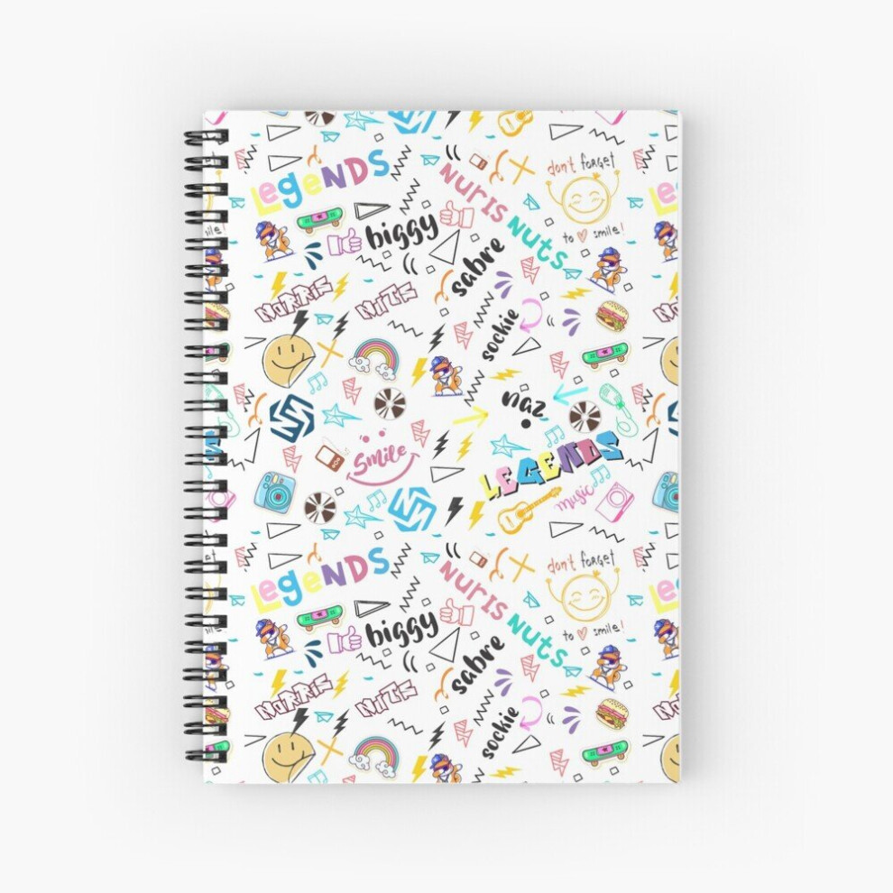 Spiral Notebook Norris Nuts Seamless Pattern, Norris Nuts Pattern A5 120 Pages