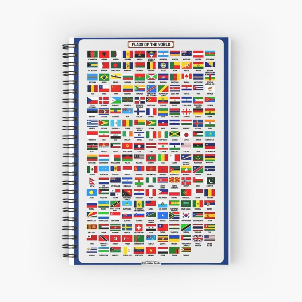 Spiral Notebook All Flags Country Of The World A5 120 Pages-image-OPC-PBVVFHJ-NEW
