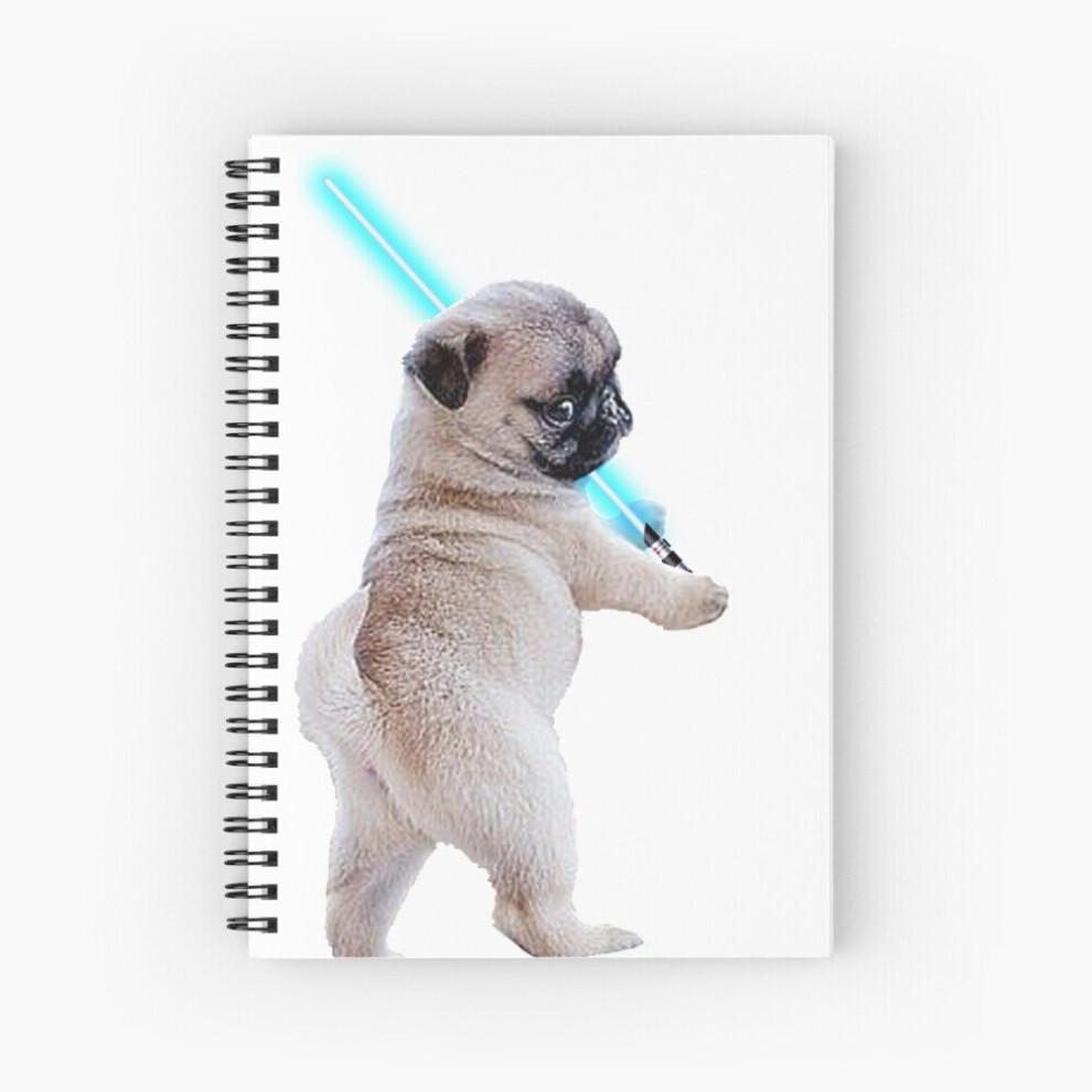 Spiral Notebook Pug with Lightsaber A5 120 Pages-image-OPC-PBVVFM5-NEW
