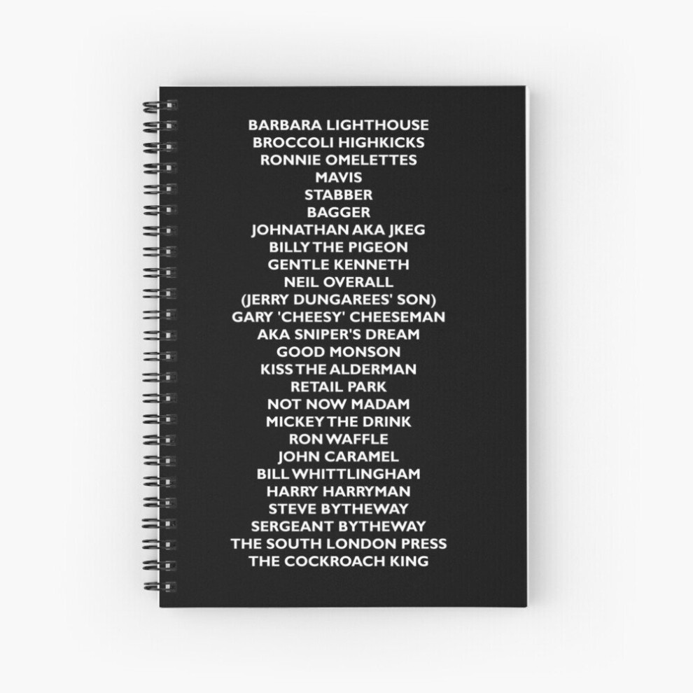 Spiral Notebook Bob Mortimer's names - White A5 120 Pages