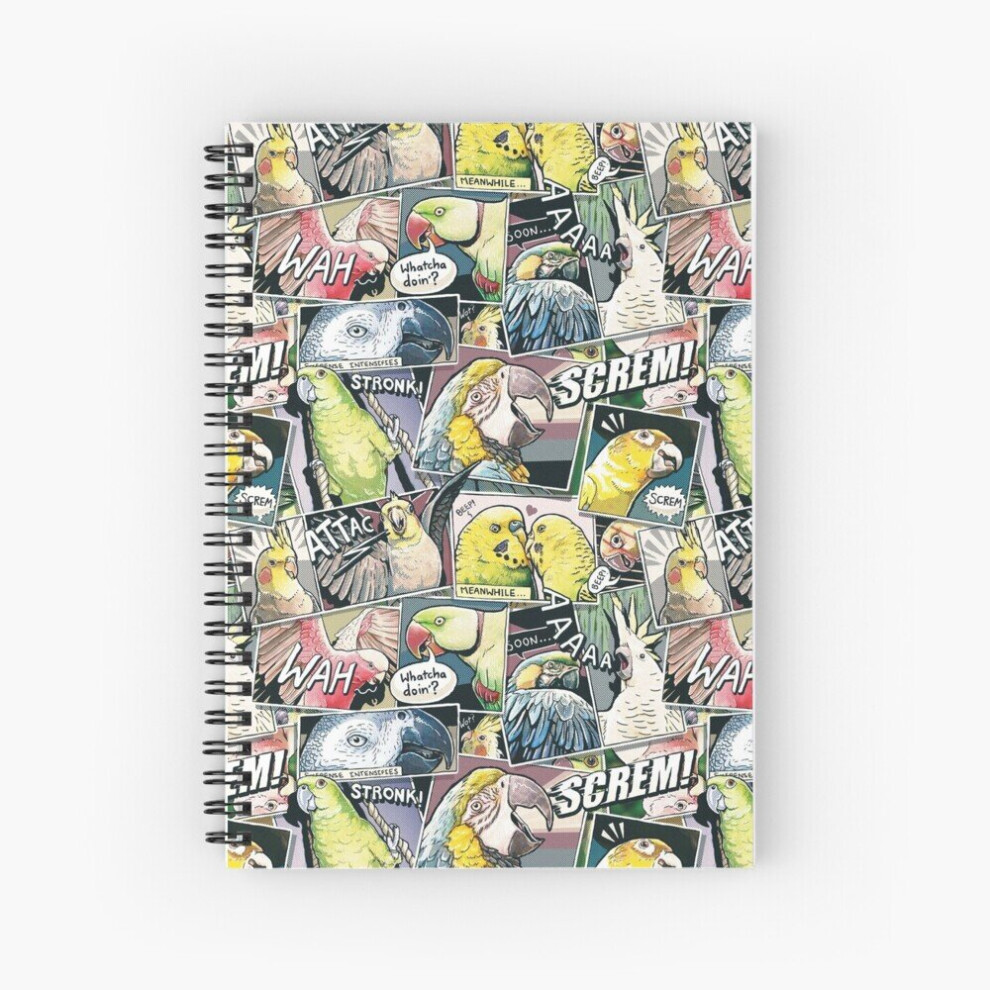Spiral Notebook Parrots Comic Style A5 120 Pages-image-OPC-PBVVH9B-NEW