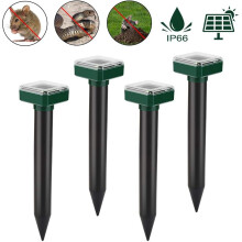 Solar Animal Mole Repeller Ultrasonic Mole Repeller Mole Control Pest Control with IP56 for Garden 4 Pack