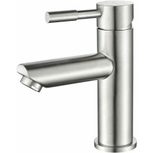 Bathroom Mixer Tap, Single Lever Basin Faucet, Stainless Steel, Grey,