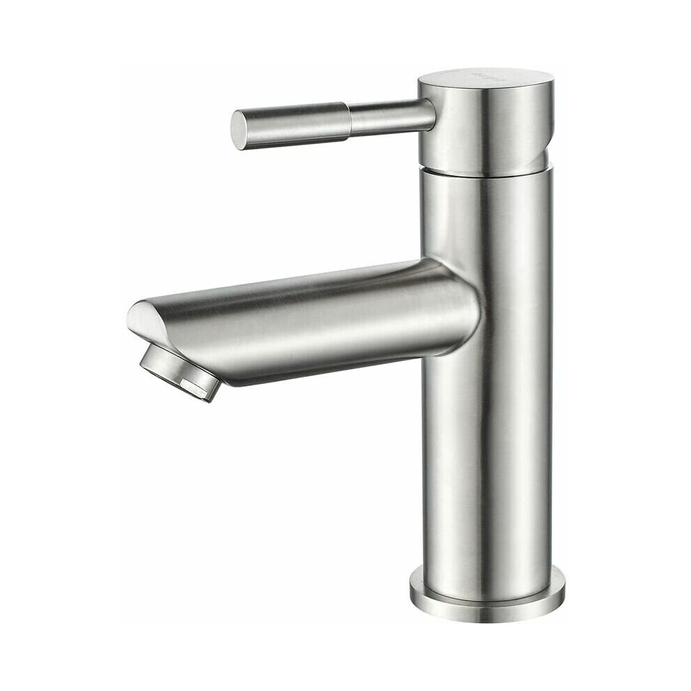 Bathroom Mixer Tap, Single Lever Basin Faucet, Stainless Steel, Grey,
