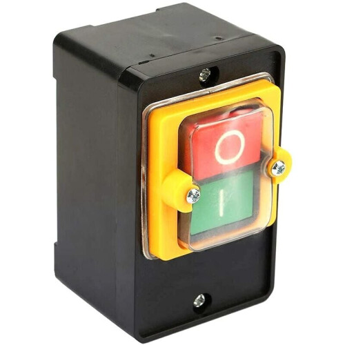 Button switch Motor start and stop switch AC220V/380V 10A waterproof on/off button two buttons with dust box holder