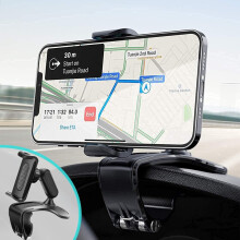 Car Phone Holder, Multi-Function Car Dash Mirror with 360 Adjustable Spring Clip, Suitable for 4-7 Inch Smartphones