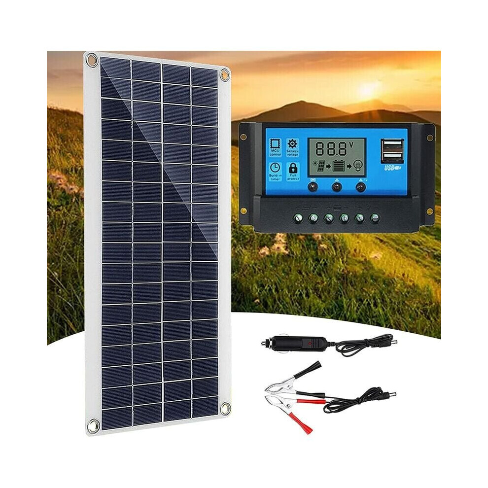 300W 12V Solar Panel, Solar Panel Kit, Battery Charger Kit with 60A Solar Charge Controller for RV, Yacht, Outdoor, Garden, Lighting