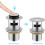 Sink waste with overflow, Pop-up sink waste, Universal waste, Chrome 4