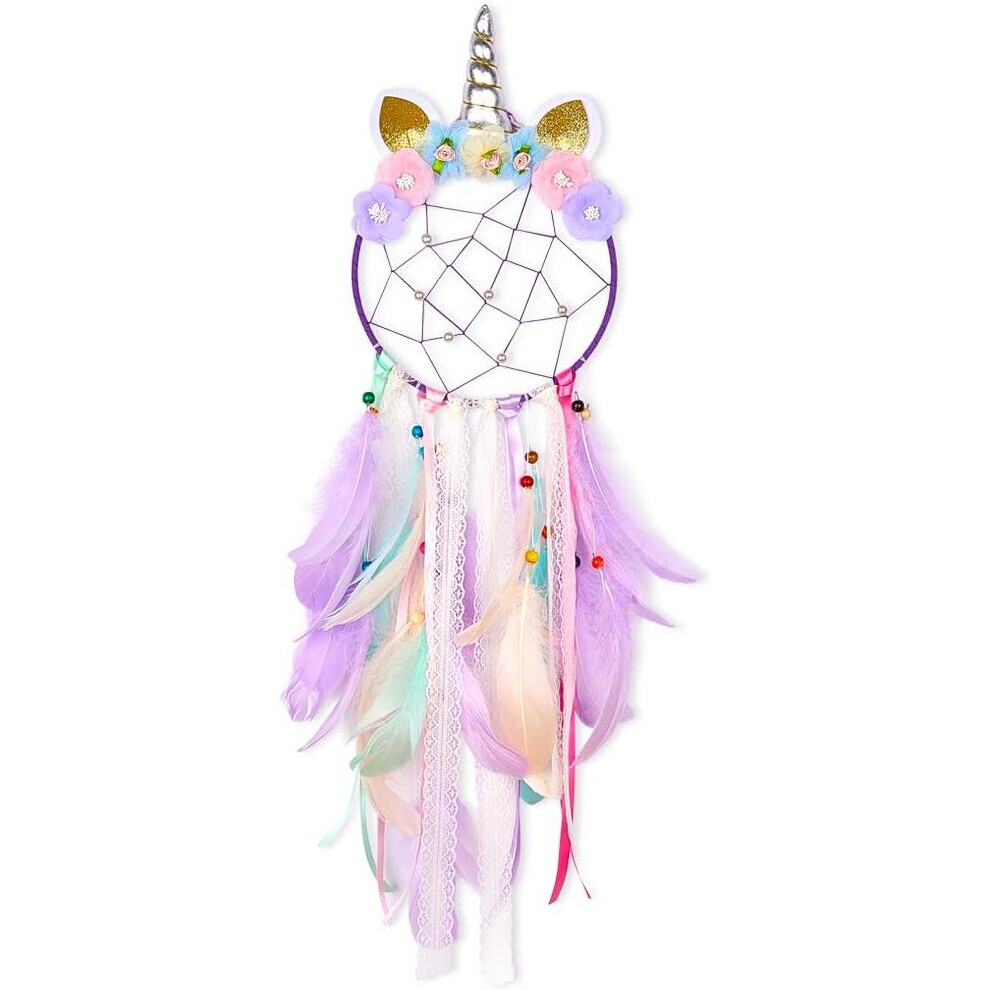 Handmade Unicorn Dreamcatcher Dream Catcher for Girls Kids Bedroom Wall Decor