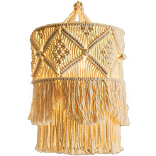Knitted Lampshade Fitting Ceiling Shade, Hanging Lamp for Living Room, Bedroom and Bathroom, Hand Woven Bohemian Decoration
