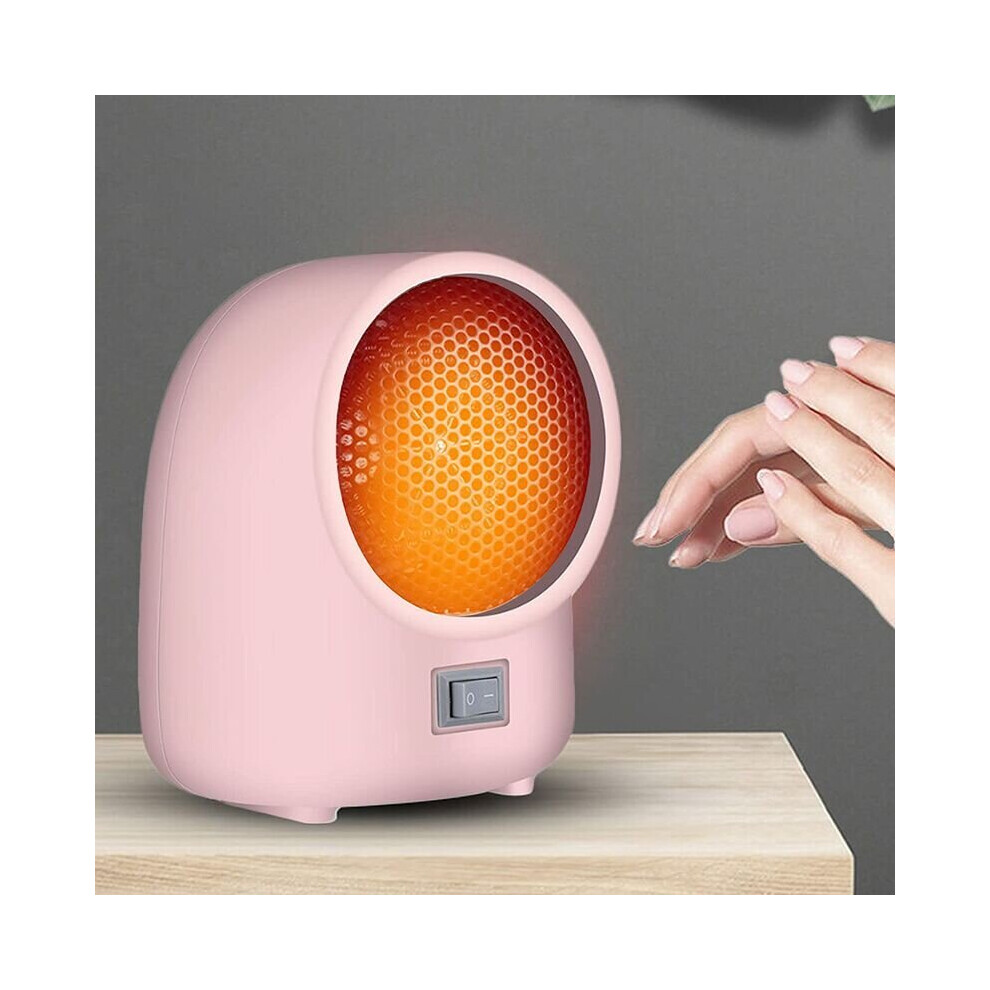 Quiet Economy Space Heater, Portable Electric Fan Heater, 400w Fan Heater, Overheating & Tipping Protector, Bathroom Fan Heater,Pink