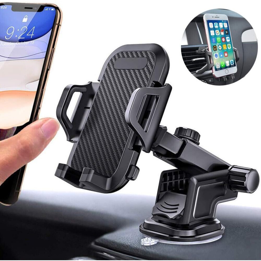 Car Phone Holder Ventilation with and 3 in 1 Car Holder with 2 Ventilation Clips Universal Smartphone Holder 360