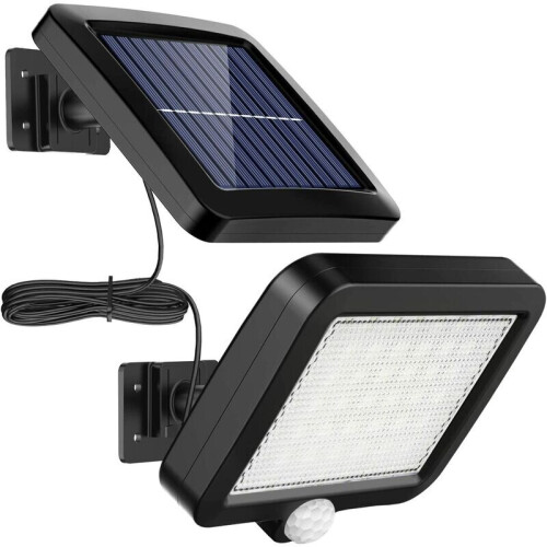 56 LED Motion Sensor Solar Light - IP65 Waterproof, 120-degree Flood Illumination, 5m Cable, Split Solar Panel Design 1
