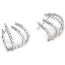 Four Claw Stud Earrings for Women 925 Sterling Silver Minimalist 4-Claw Design Hypoallergenic 1.3 x 1.4 cm Ideal Birthday/Wedding Gift