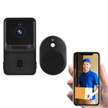 Wireless Video Doorbell with 1080P High Resolution Smart Visual Security Camera with IR Night Vision Real-time Two-Way Audio Monitoring
