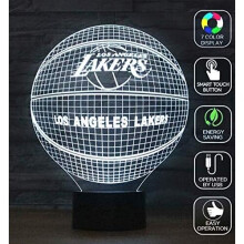 3D Optical Illusion Night Light Los Angeles Lakers Basketball Decoration Toy Lamp Phone Remote Control Table Lamp