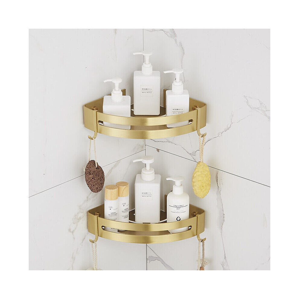 Shower Shelf Without Drilling Corner Bathroom Shelf Starlight Bathroom Shelf (Glossy Sand Gold, 2 Tiers)