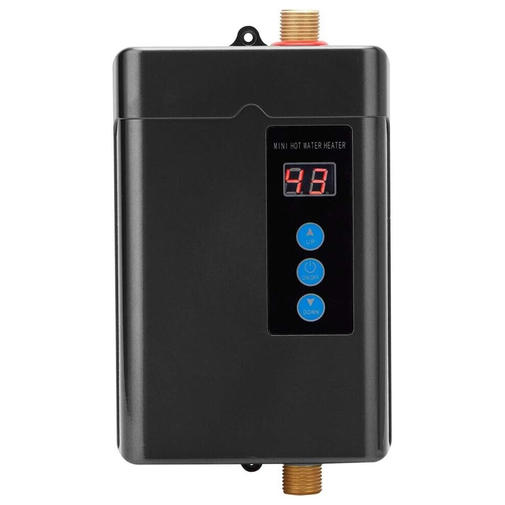 Water Heater, Mini Domestic Electric Water Heater Instant Water Heater Water Heater Heating Machine Tankless Water Heater(EU Plug Black)