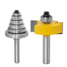 8mm Rebate Router Cutter Router Bit With 6 Set Bearings For Multiple Depths 28.6mm, 22.2mm, 19.05mm, 15.9mm, 12.7mm, 9.52mm Woodworking Tool