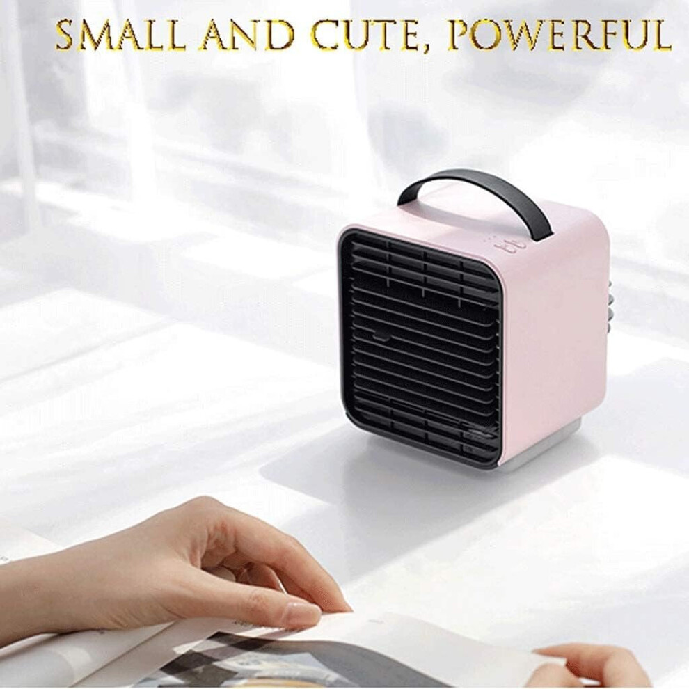 Mini Fan Small Air Conditioning Rechargeable Electric Fan, Small PTC Fast Heating Ceramic Heater with Heating and Fan Modes for Bedroom