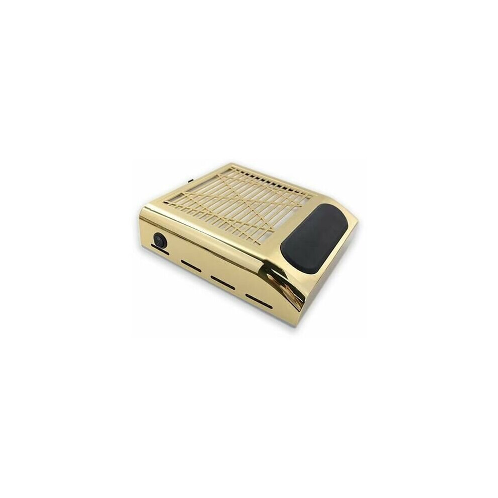 Nail Dust Collector, 80W High Power Nail Art Vacuum Cleaner Professional Home Use Vacuum Cleaner Manicure Machine (Gold)