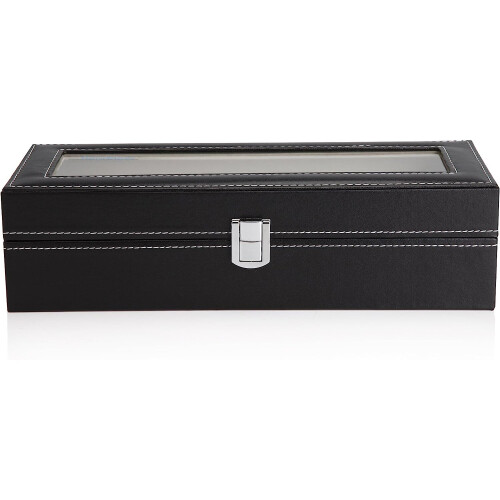 Watch Box for 6 Watches Display/Box/Storage Box (Black) 2