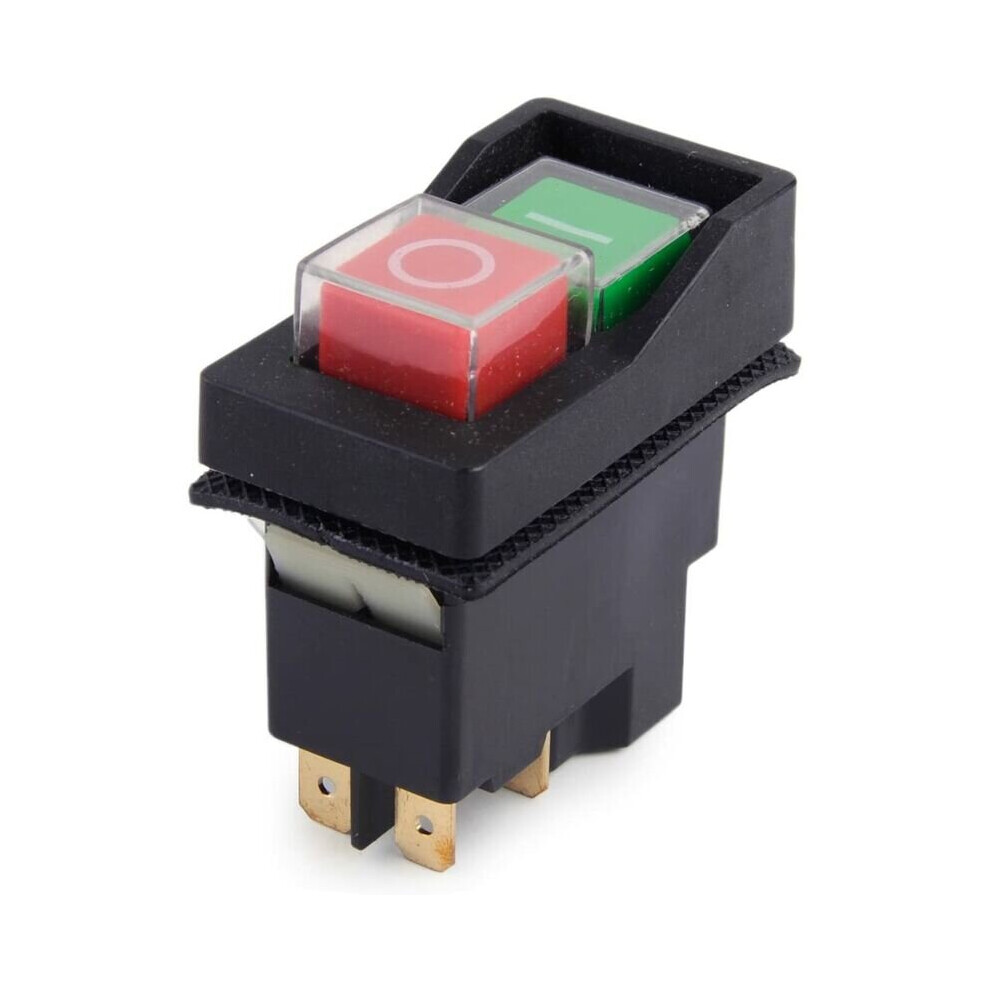 250V IP55 KJD17 KLD28 4 Pin Start Stop On Volt 2BTN Power Off Switch Suitable for Workshop Machinery (Delivered by Amazon)
