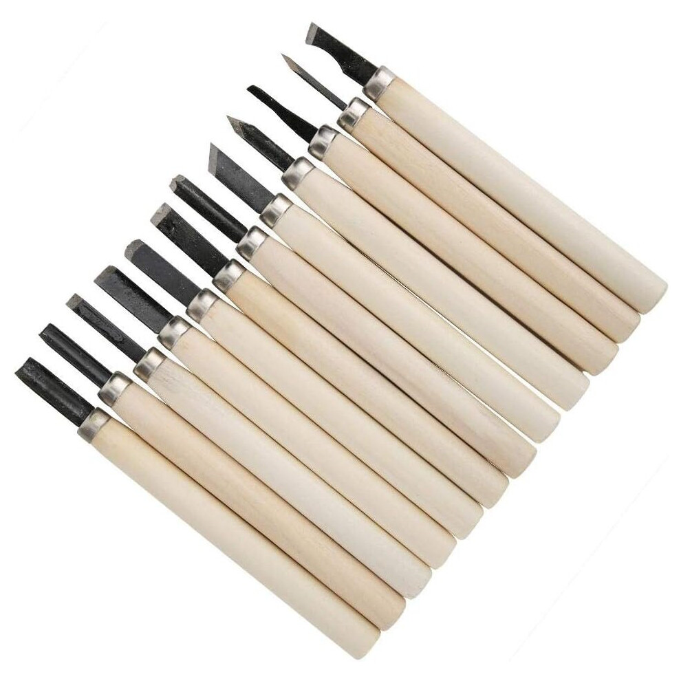 Mini chisel Hand Carving Cutter Carving Tool Kit Wooden Handle Engraving Carving Craft for Beginners Hobbyists