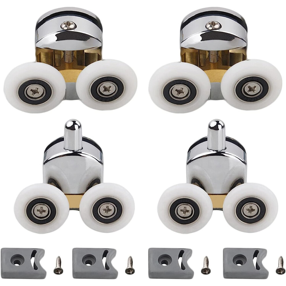 Shower Door Rollers, 25mm Diameter Home Replacement Sliding Shower Door Rollers, Fits 4-6mm Glass, Bathroom, Replacement Parts