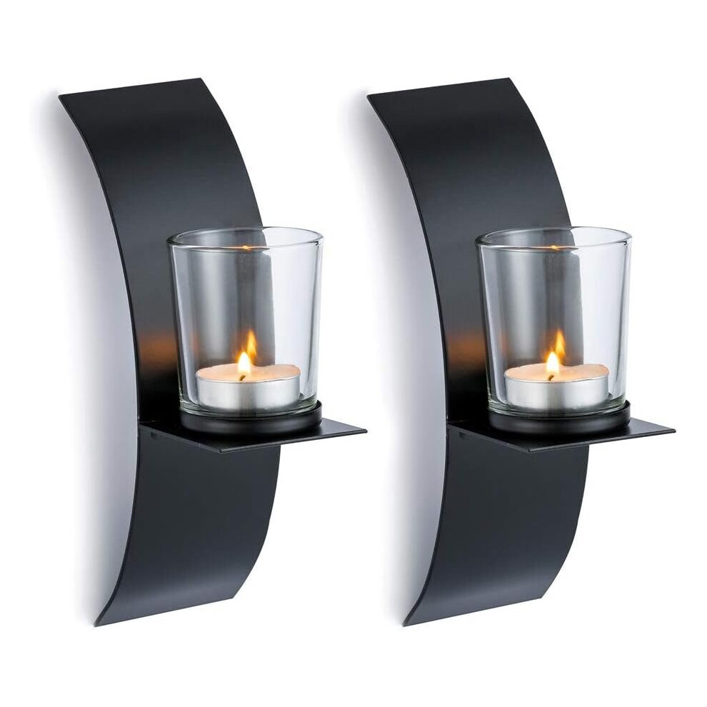 Vintage Style Wall Mounted Candlestick, Creative Iron Candlestick, Home Garden Wall Decorations, Black