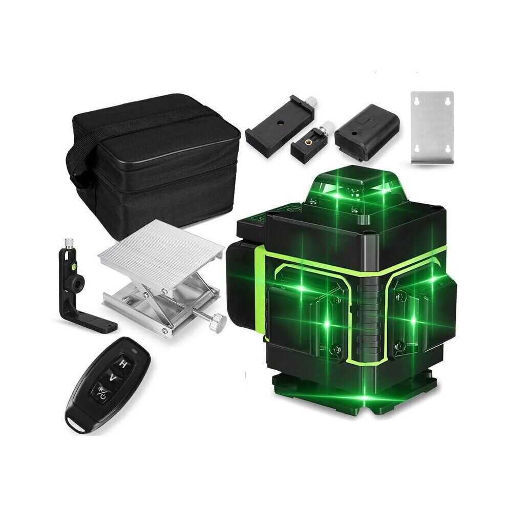 4D Laser Level 16 Lines Green Light 360 Auto Cross Leveling Measuring Tool LED Display