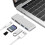 MacBook USB C Hub Adapter, Type C Slim Aluminum Thunderbolt 3 Hub Adapter Dock Adapter, Silver 4
