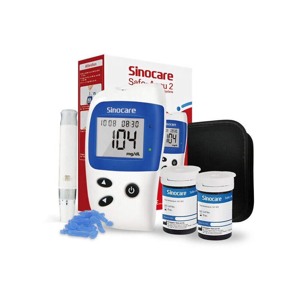 Blood Glucose Test Kit, Blood Glucose Monitoring System Glucometer Blood Glucose Meter Blood Glucose Test Kit with 50pc Blood Glucose Test Strips