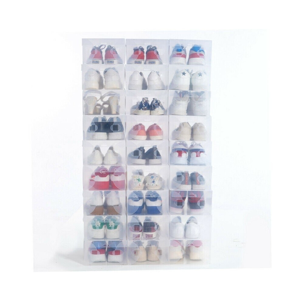 [20 pieces] thickened transparent shoe box drawer shoe box plastic shoe box men and women shoe storage box storage box
