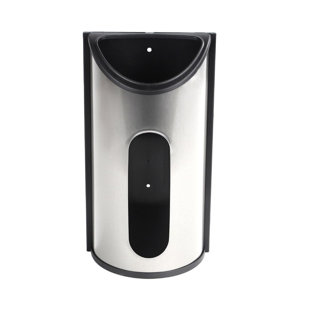 Stainless Steel Wall Mounted Plastic Bag Holder Anti-Fingerprint Storage Box Dispenser Organizer for Kitchen(Stainless Steel)