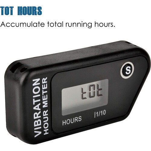 Digital SelfPowered Wireless Hour Meter, Vibration Activated