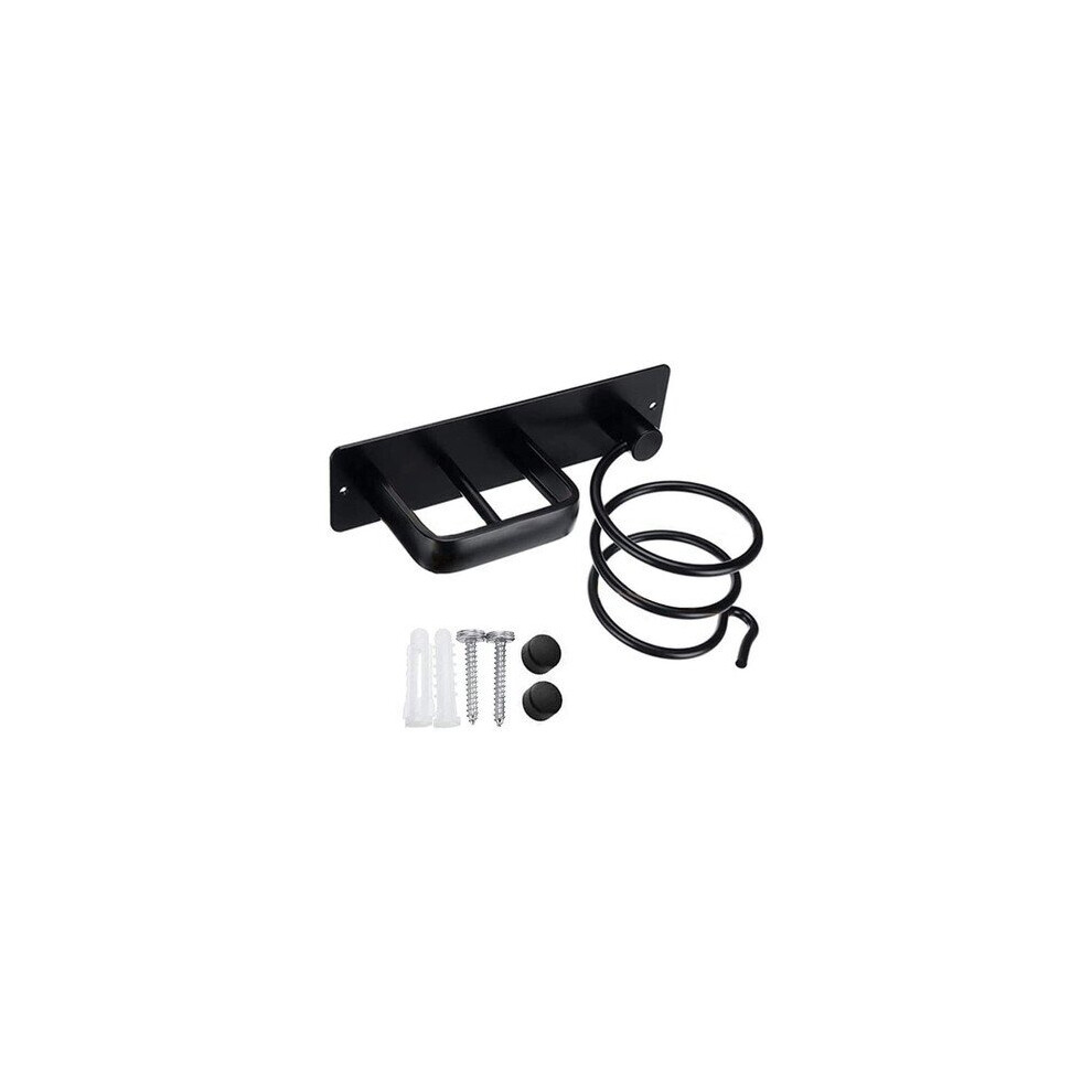 Space Black Aluminum Hairdryer Holder 13.5 x 22.5 x 10.5 cm