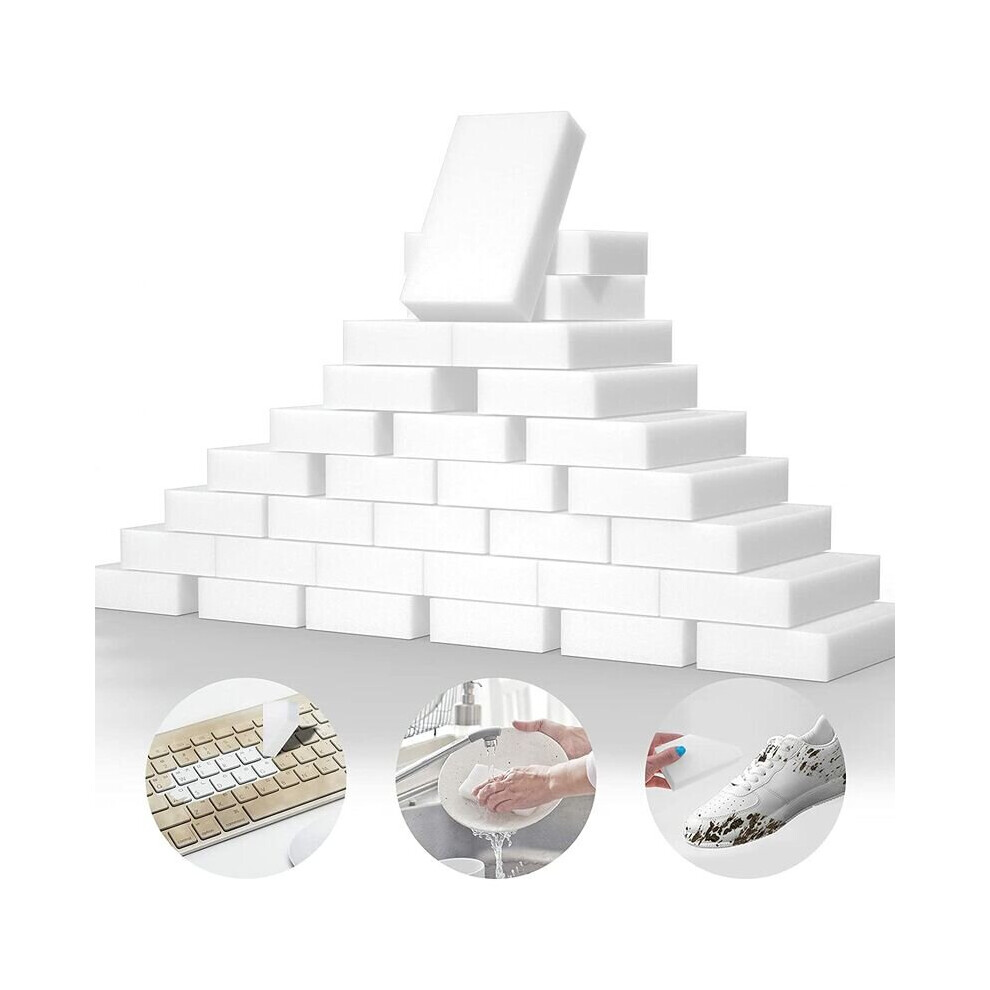 100 Pack Magic Melamine Extra Large Sponges for Cleaning Dishes, Furniture, Floor, Boat, Bathtub and Walls