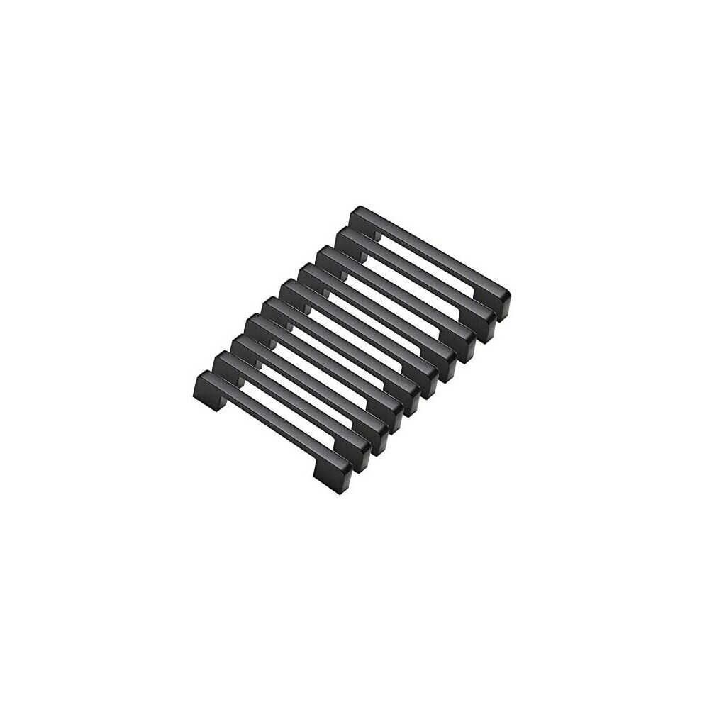 10pcs Black Aluminum Alloy Door Handles T Bar Handles Stick Kitchen Cabinet Hole Center Distance 160mm