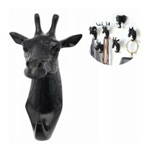 Coat rack and coat rack Towel rack Wall hook Coat rack Animal Key Giraffe black