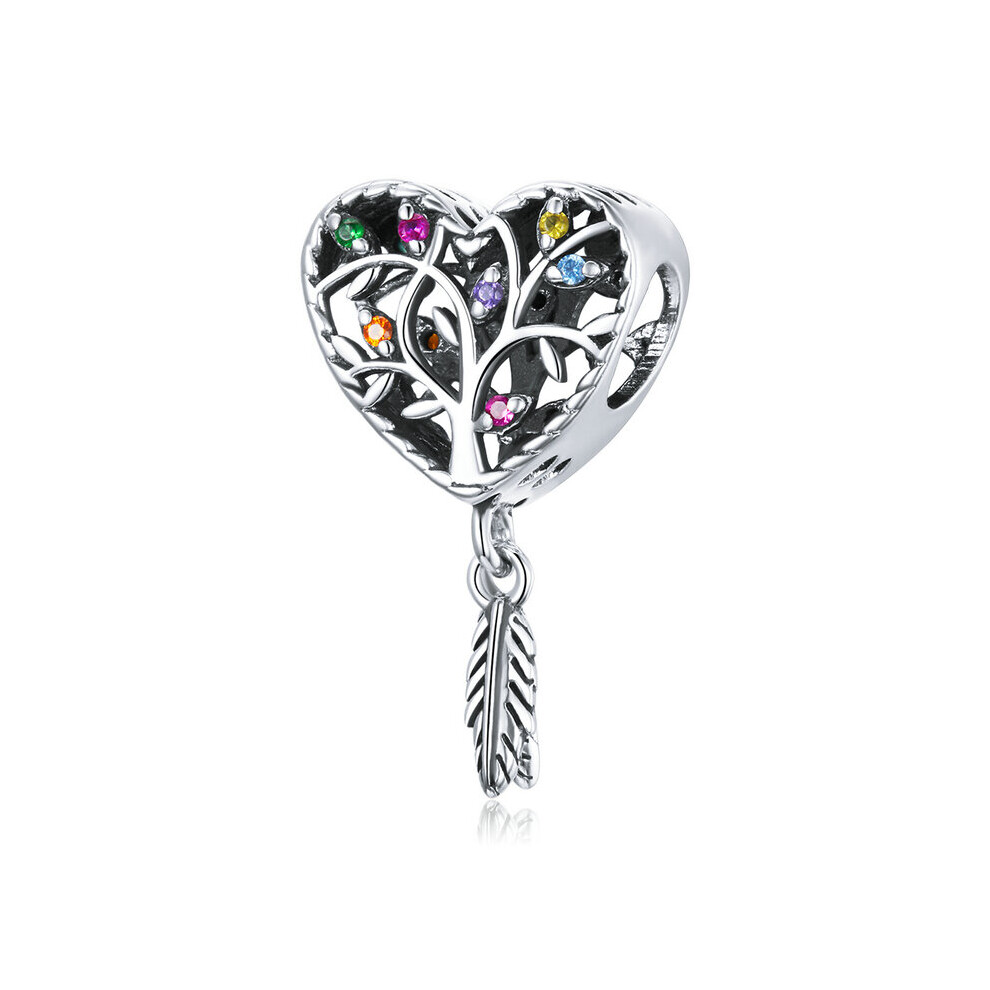 Dream Catcher Bohemian Tree Of Life Charm Bead Love Heart With Cubic Zirconia Compatible With Pandora Bracelets