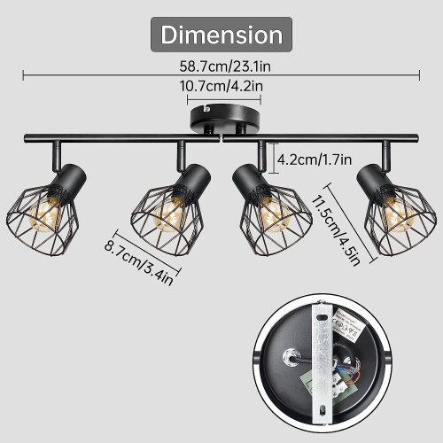 Ceilings Adjustable Cage Wall Spotlights with 9 x15.7 cm x 70 cm 1