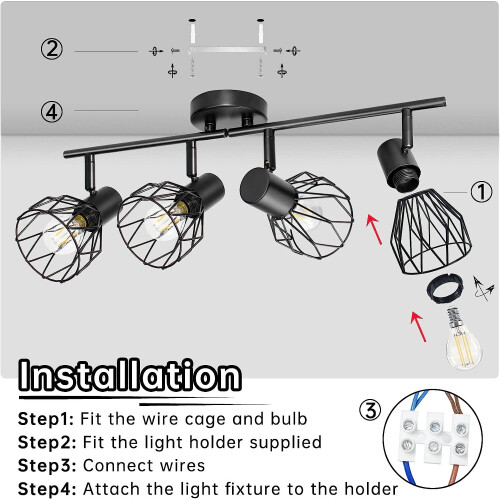 Ceilings Adjustable Cage Wall Spotlights with 9 x15.7 cm x 70 cm 2