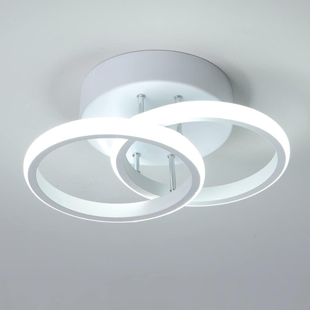 LED Ceiling Light Two Rings Cool White 6000K Light Fittings for Ceilings Modern