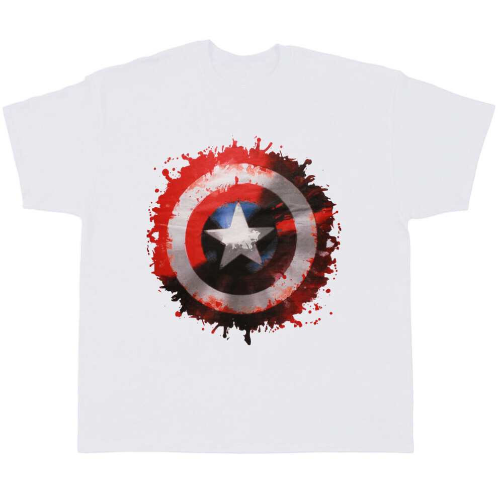 Marvel Universe "Capt. America" Kids T-Shirt [Youth 7-8 Years] White